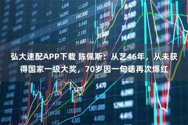 弘大速配APP下载 陈佩斯：从艺46年，从未获得国家一级大奖，70岁因一句话再次爆红